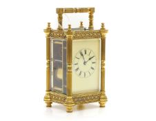 A brass cased carriage clock,