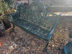 A Coalbrookdale style cast iron bench,
