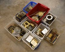 A collection of clockmakers spares and accessories,