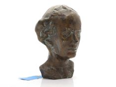 A bronze bust,