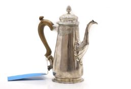 A George II silver coffee pot,