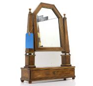 A George III satinwood and walnut banded dressing table mirror,