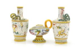 A near pair of Italian Maiolica vases,
