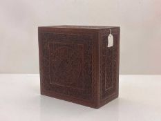 An Anglo-Indian carved hardwood writing box,