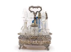 A silver cruet stand,