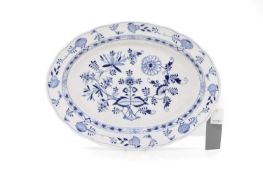 A large Meissen Blue Onion porcelain serving platter,