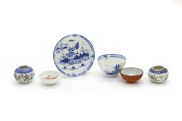 A Chinese export teabowl and saucer,