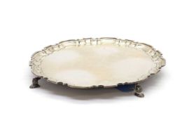 A large silver salver,