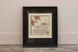A commemorative printed souvenir marking the death of Admiral Lord Nelson,