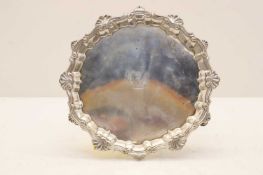 A George II silver waiter,