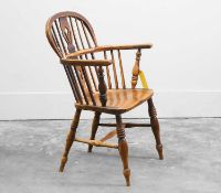 An ash and elm Windsor chair,