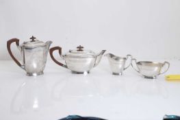 A WB&S silver soldered tea service,