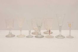 A collection of table glass,