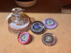 A group of Old English type paperweights,