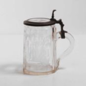 A Bohemian engraved glass tankard,