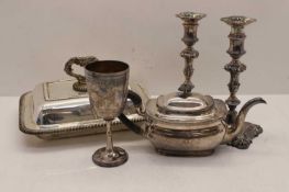 A Victorian silver engraved goblet,