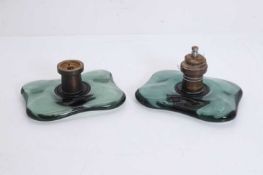 A Murano glass double door handle,