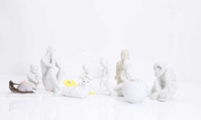 A collection of ten ceramic figures,