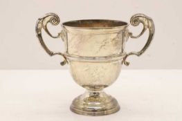 A Victorian Irish silver twin handled cup,