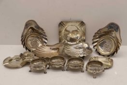 A set of four silver salts,