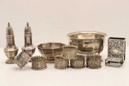 A set of six napkin rings,