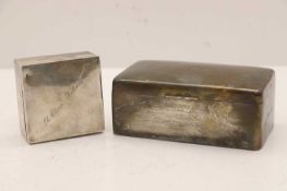 Two silver cigarette boxes,