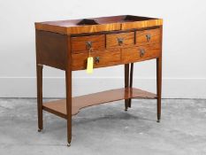 A bow front dressing table