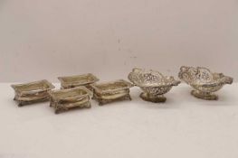 A set of four silver salts,