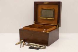 A mahogany humidor,