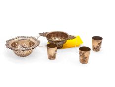 A pair of silver bon bon dishes,