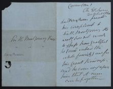 Palmerston and Montgomery family Signed Letters, etc: 1-