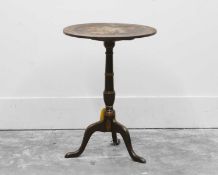 A japanned tripod table,