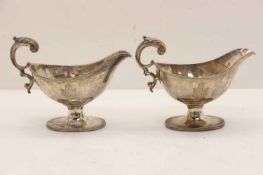 A pair of George III silver sauceboats,
