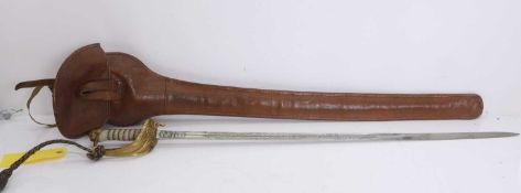 A British Royal Naval officer's sword and scabbard,