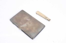 A silver cigarette case and penknife,