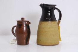 Two stoneware studio pottery jugs