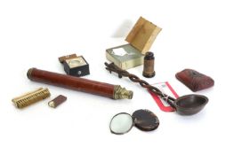 A brass and wood Dollond telescope,