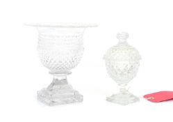 An Anglo-Irish cut glass pedestal bowl,
