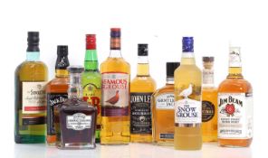 A selection of whiskies,
