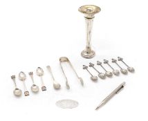 A collection of silver items,