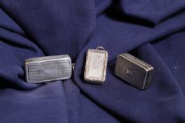 A group of three silver vinaigrettes,