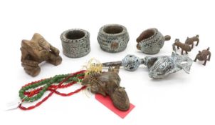 A collection of African Baule metalwares and bronzes,
