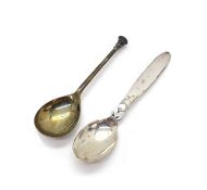 A Georg Jensen sterling silver 'Cactus' pattern spoon,