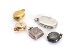 A silver sovereign and half sovereign case,