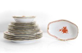 A Herend 'Chinese Bouquet' pattern part porcelain dinner service,