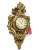 A large Louis XV style giltwood cartel clock,