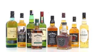 A selection of whiskies,