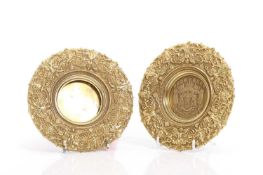 A pair of gilt bronze trays,