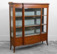 An Edwardian satinwood display cabinet,