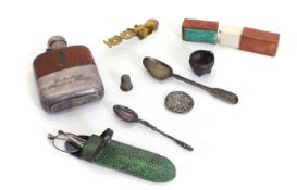 A collection of silver items,